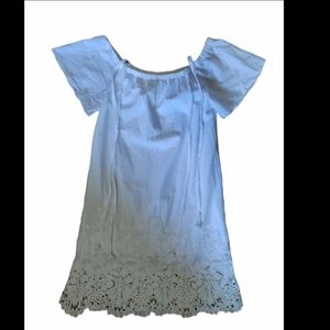 Madewell XS 100% cotton white dress ladies crochet